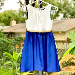 My Michelle Holiday dress with sparkly gold belt